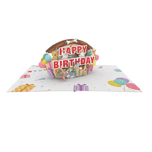 Carte pop-up 3D faite à la main, design anniversaire, cartes de vœux faites à la main avec enveloppe, cartes de vœux 3D pour occasions spéciales, Noël - Product Image 2