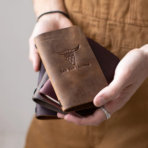 Carnet de voyage miniature personnalisé en cuir pleine fleur gaufré fait main, format poche rechargeable 7x5 pouces, mignon, cadeau pour homme - Product Image 2