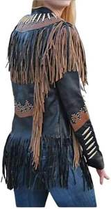 Chaqueta de cuero unisex personalizada de piel de vaca con doble botonadura, estilo safari de invierno, ribete de oveja, ecológica, OEM ODM, al por mayor, para hombre - Product Image 2