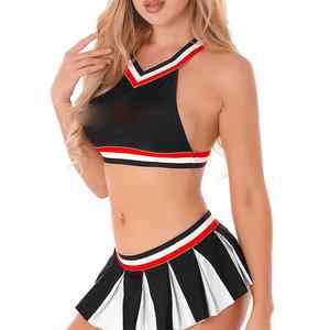 ชุดยูนิฟอร์มเชียร์ลีดเดอร์ผ้าโพลีเอสเตอร์ 100% พิมพ์ลายสกรีนโลโก้ด้านหน้า ระบายอากาศได้ดี สำหรับผู้ใหญ่ จาก Solid Traders - Product Image 6