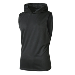 Hood Tank Top <b>Men</b> Custom Gym <b>Hoodie</b> Tank <b>Sleeveless</b> Fitness Wear Cotton Streetwear Bulk Apparel Supplier - Product Image 2