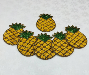 Posavasos de Piña Hechos a Mano con Cuentas, Lindos Mantelillos de Frutas Irregulares, Ecológicos, Modernos, Tamaño Personalizable - Product Image 2
