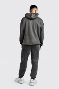 Pantalones de correr rectos de talla grande para hombre al por mayor, fabricación OEM, pantalones de chándal populares de lana para la calle, pantalones de chándal apilados de color lavado - Product Image 2