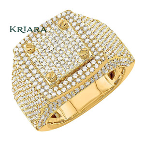 Anillo de Diamantes de Plata 925 para Hombre, Corte Brillante Redondo, Joyería de Lujo Unisex para Uso Diario, Color D - Product Image 6