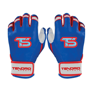 Guantes de bateo de cuero rojo Tendro Sports, guantes de entrenamiento unisex para adultos con cierre de gancho y bucle acolchado - Product Image 6