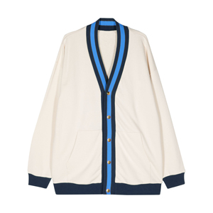 <b>Men's</b> Cream Knitted <b>Cardigan</b> Long Sleeve V Neck Button Closure Solid Color Autumn <b>Sweater</b> Standard Thickness Regular Sleeve - Product Image 1