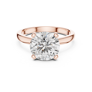 Anillo de compromiso solitario con diamante redondo brillante cultivado en laboratorio en oro rosa – Anillo de diamante nupcial clásico minimalista para mujer - Product Image 5