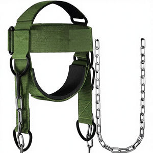 Harnais de soutien cervical réglable en néoprène, antidérapant, respirant, robuste, pour la musculation, avec chaîne - Product Image 3