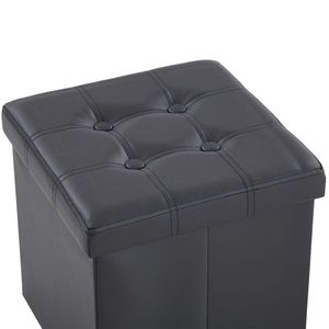 FCH 38*38*38cm negro PVC MDF reposapiés de almacenamiento plegable con punto de tracción para la organización del hogar - Product Image 1