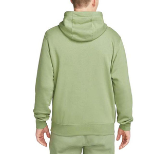 Sweat à capuche zippé vert uni en coton pour homme avec poches latérales, coupe classique, idéal pour l'automne - Product Image 2