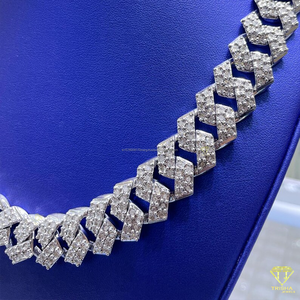 Cadena Cubana Miami con Incrustaciones de Diamantes Moissanite de Calidad VVS1, Diamantes Naturales y Plata de Ley 925 - Product Image 3