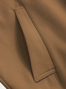 Men's Fashion Classic/Solid Color 100% Cotton Fleece Hooded Pullover Soft Touch Sturdy Texture/Slanted Pockets Shorter Front - Product Image 5