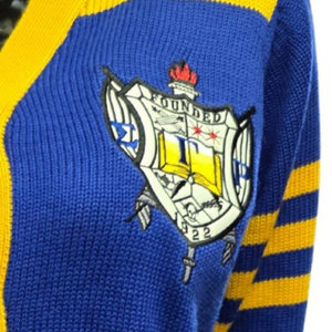 Custom SGRho Women's Knitted Cardigan Sweater Greek Letter Design Long Sleeve Button Front Casual Sorority Fashion Knitwear - Product Image 5