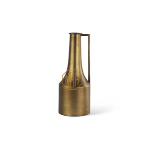 Pichet en laiton antique artisanal, vase moderne à col fin, carafe en métal, bouteille, décanter de fleurs de table, décoration minimaliste pour la maison - Product Image 1