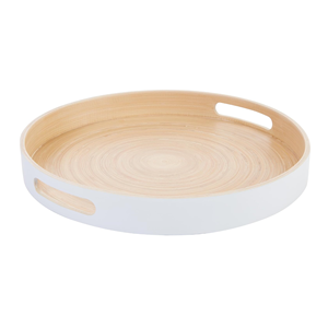 Trendy <b>Pastel</b> Color Spun Bamboo Tray Wholesale, Vietnam Handmade <b>Decorative</b> Serving Trays for Kitchen & Dining Tableware - Product Image 3