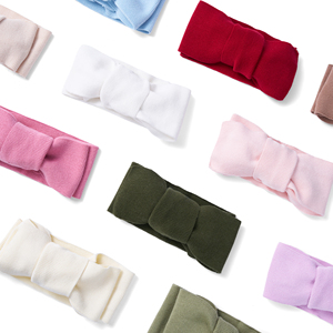 Eco-Friendly Kids Bow Headband 100% Cotton Fabric Bowknot Baby Headwrap 110cm Casual Custom Packaging Photography <b>Gift</b> Hairband - Product Image 5