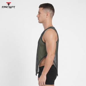 Wholesale Custom <b>Men</b> Summer <b>Mesh</b> Gym Tank <b>Top</b> High Quality Sleeveless Quick Dry Breathable Eco-Friendly Basketball Training - Product Image 6