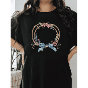 T-shirt Casual in cotone con fiocco da donna alla moda e comoda per ogni stagione - Product Image 4