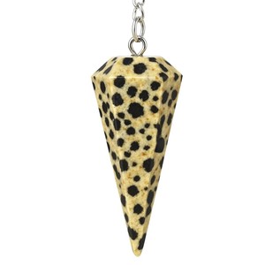 Pendentif en jaspe dalmatien, forme conique, poli, sculpté, magnifique outil de radiesthésie, guérison énergétique, vente en gros, parfait - Product Image 1