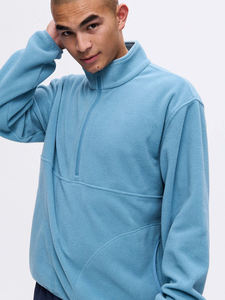 เสื้อสเวตเชิ้ตซิป ¼ ตัวสำหรับผู้ชาย แบบขายส่ง ผลิตตามสั่ง ผ้าฝ้ายพรีเมียม ทรงปกติ โรงงานผู้ผลิต OEM คอลเลคชั่นอเมริกาและยุโรป - Product Image 1