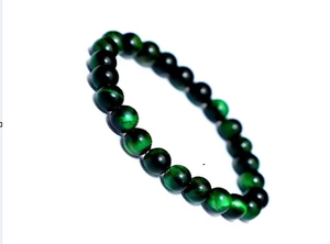 Bracelet en pierre d'œil de tigre verte pour hommes et femmes, perles rondes, style bijoux de mode, cadeau énergisant - Product Image 2
