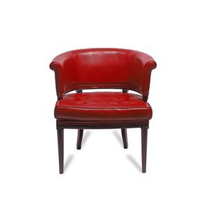 Sillón de Cuero de Alta Demanda, Tapizado en Rojo, Diseño de Asiento Bajo con Estructura de Madera Sólida de Akasi, para Muebles de Hotel y Cafetería - Product Image 6