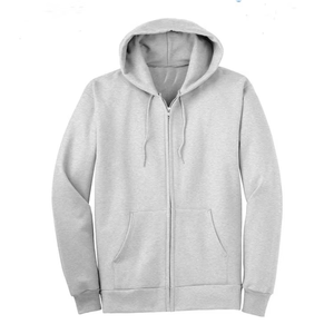 Sudadera con Capucha y Cremallera Negra Lisa con Diseño de Logotipo Personalizado Impreso, Disponible para Pedidos al por Mayor - Product Image 1