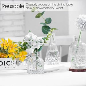 Set di 12 Vasi in Vetro Trasparente per Decorazioni Matrimoniali, Mini Vasi Vintage per Centrotavola - Product Image 3