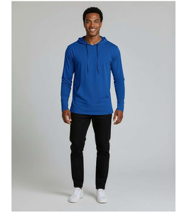 Sweat à capuche en polaire décontracté pour homme, 380g, tissu respirant à séchage rapide, design élégant, poche, coupe classique, personnalisable, durable - Product Image 3