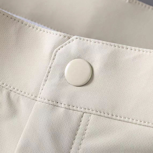 Men's Beige Solid Polyester Bermuda Shorts Mid Waist Button Fly Casual Quick Dry With Pockets - Product Image 4