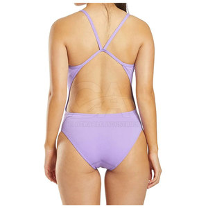 Maillot de bain une pièce pour femme, bretelles réglables, séchage rapide, écologique, logo frontal, tenue de natation tendance pour la plage et la piscine, vente en gros personnalisée - Product Image 3