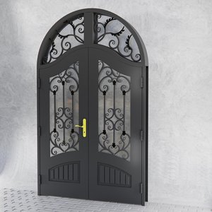 Porte en fer forgé sur mesure pour l'entrée de la maison, portes d'entrée modernes, porte en fer forgé durable, porte en métal élégante, design sécurisé - Product Image 1
