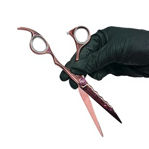 Tijeras Profesionales para Cabello en Oro Rosa con Detalles de Gemas Púrpuras, Tijeras de Acero Inoxidable para Estilizar - Product Image 2