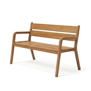 Banc de jardin en teck, style traditionnel, meubles en bois massif, durables, imperméables, écologiques, pieds coniques, utilisation sur sol dur - Product Image 1
