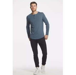 T-shirt pour homme de haute qualité 100% coton, design uni, manches longues, col rond, t-shirt à manches longues NURAK, produit phare - Product Image 5