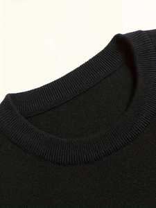 เสื้อสเวตเตอร์ถักลายทางสำหรับผู้ชาย คอกลม ทรงเข้ารูป สีดำ แดง น้ำตาล ลายทางแนวนอน เสื้อกันหนาวอุ่นๆ สำหรับฤดูหนาว เสื้อถักสำหรับผู้ชาย - Product Image 3