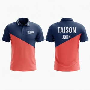 Camiseta Deportiva Premium para Hombre, 100% Poliéster Interlock, 160 GSM, Color Azul Marino y Rojo, Personalizable con Logotipo Frontal/Trasero, Antibacteriana, Manga Corta - Product Image 1
