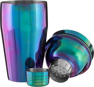 Coctelera metálica con acabado brillante arcoíris para fiestas, precio al por mayor - Product Image 2