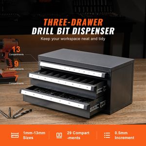 Organizzatore per Punte da Trapano in Acciaio con 3 Cassetti (1-13mm) per Supporto Personalizzato (OBM/OEM) - Product Image 2