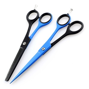 KOUNAIN, tijeras profesionales de acero inoxidable para adelgazar el cabello, corte de pelo de belleza SS 420, hoja recta recubierta de negro y azul - Product Image 5