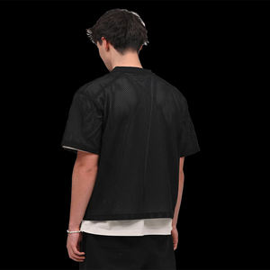 T-shirts Boxy à Logo Sérigraphié Noir Style Vintage Extérieur Maillot de Football Américain en Maille pour Hommes - Product Image 4
