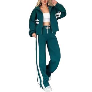 Conjunto Deportivo de Alta Calidad con Sudadera Corta Lavada al Ácido para Mujer, Traje Deportivo 2026 - Product Image 6