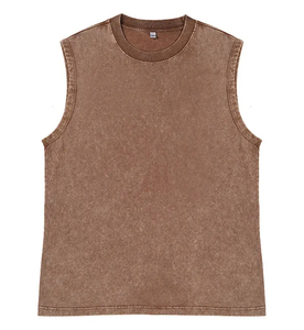 Débardeur Homme Vintage Délavé Sans Manches en Coton Coupe Oversize Effet Acide pour Gym et Streetwear - Product Image 4