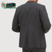 Ensemble de costume d'affaires élégant pour homme en laine, double boutonnage, col mandarin, coupe droite, coupe-vent et infroissable