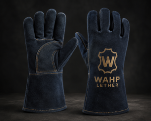 Gants de soudage en cuir bleu de qualité supérieure, résistants à la chaleur, robustes, pour la protection des soudeurs industriels, personnalisables OEM Pro - Product Image 4