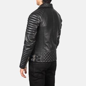 6. Blouson en cuir vintage pour homme, style motard, fermeture éclair, streetwear décontracté, OEM ODM, vente en gros, direct usine - Product Image 2