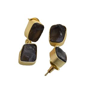 Aretes de Aro de Latón al por Mayor, Joyería de Piedras Preciosas Naturales Auténticas, Textura Mate de Latón, Sin Níquel, Duraderos, Perfectos para Pedidos al por Mayor - Product Image 4