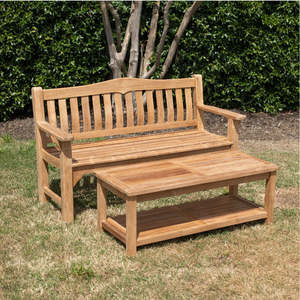 Table basse rectangulaire moderne haut de gamme en teck massif recyclé, durable, pour l'extérieur, patio, jardin, balcon - Product Image 1