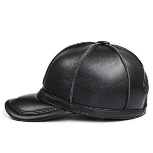 High Quality Custom Logo Vintage Style Baseball Leather <b>Cap</b> Top Selling Genuine Leather Baseball <b>Cap</b> For Men And <b>Women</b> - Product Image 2