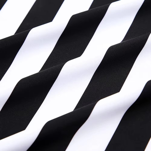 <b>Men's</b> Black <b>White</b> Striped V-Neck Soccer Jersey Short Sleeve Moisture Wicking Polyester Sport Apparel Regular Fit Adult Size - Product Image 4